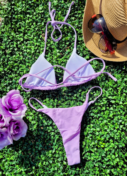 CALI - Bikini Thong Bottoms in Purple